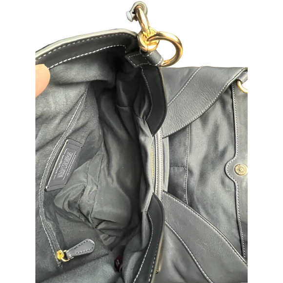 Authentic Coach Lexy Woven Leather Canvas Shoulder Bag - Picture 7 of 16